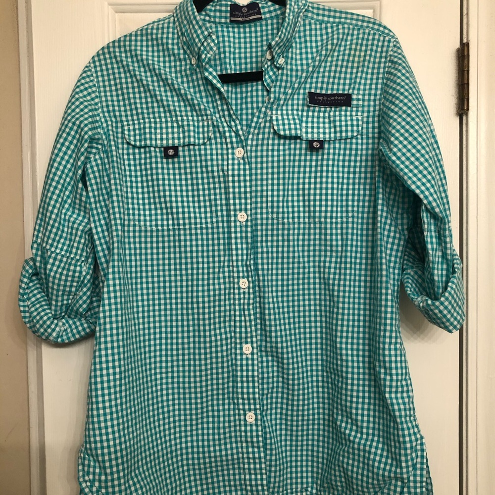 Simply Southern Button Up Checkered Shirt